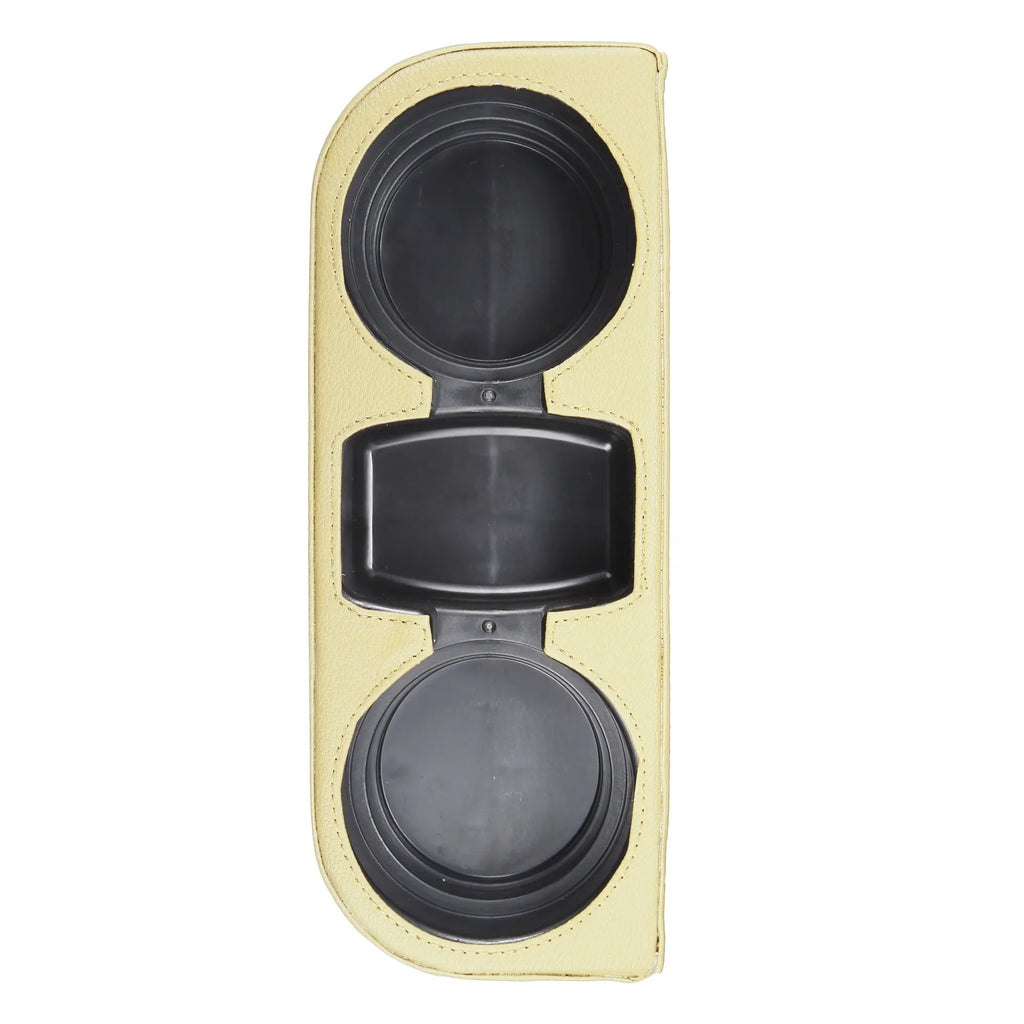 Seat Car Pocket Organizer Multi-function Side Filler Box Seat Gap Storage Car Holder Cup Console Beige