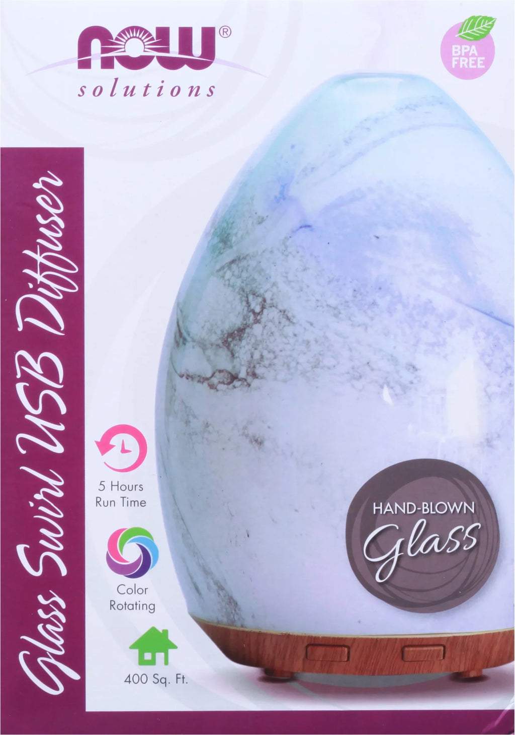 Foods, USB Now Oil Swirl Diffuser Glass Essential Ultrasonic