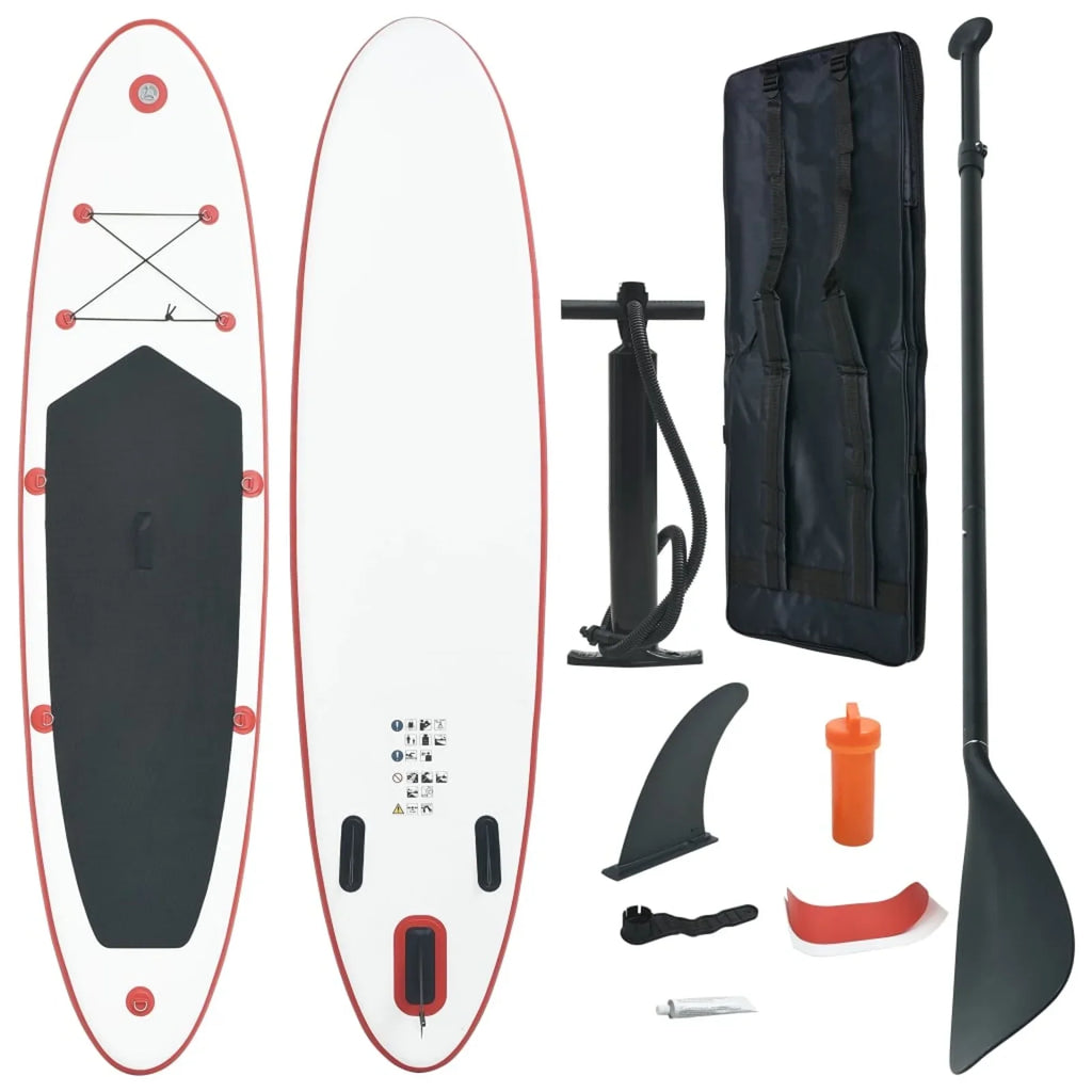 Set Pump Paddle Set White Paddle Oar Red X - Waterproof And Hand Red Aluminum - Paddle Hand Paddle Andoer parcel,Inflatable Fin Set And Leash Leash Oar 153.5" With With Inflatable