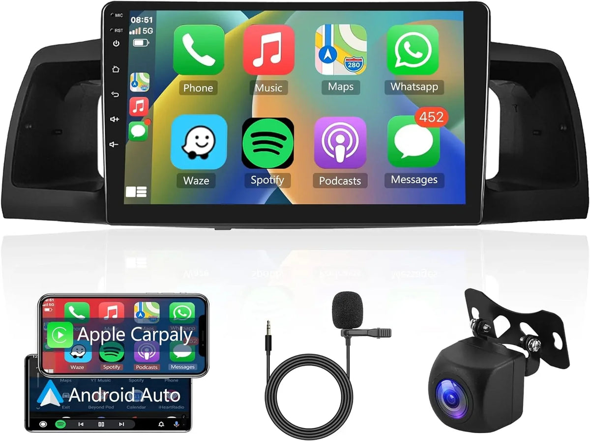 '+ USB Mirror Corolla Toyota Bluetooth 2007-2012 Car Radio for Android with THONZER Touch Stereo 1G+32G Screen SWC WiFi Inch Carplay, Rimoody Camera 9 Car Link Wireless GPS FM RCA ex Backup