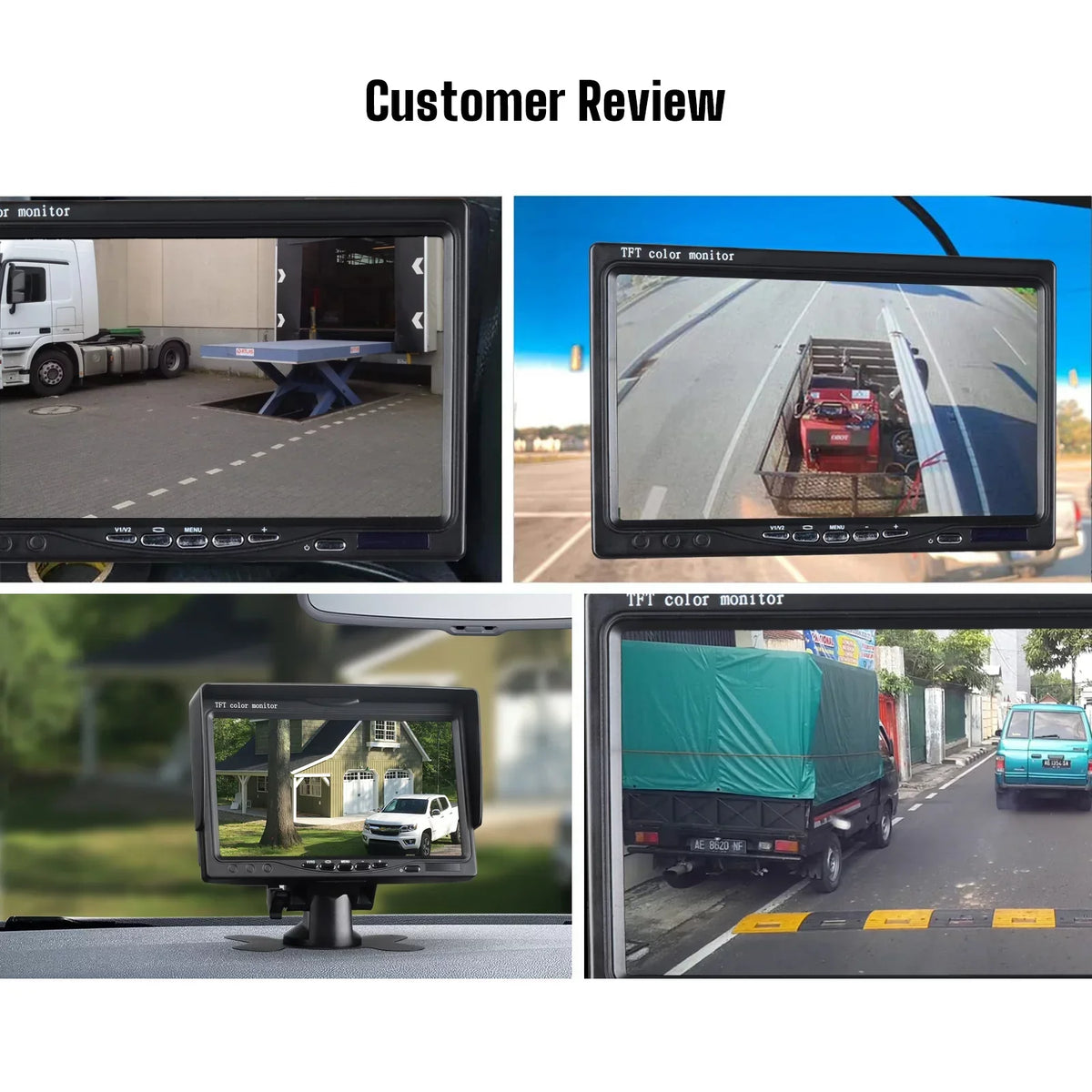 View Back 7’’ Waterproof Trucks, Reverse Kit, Cam with Monitor Rear Night Vision TOGUARD Cars, IR IP67 Vision Camera Backup Night Camping Vans, with CA711 LCD up RVs for Rearview