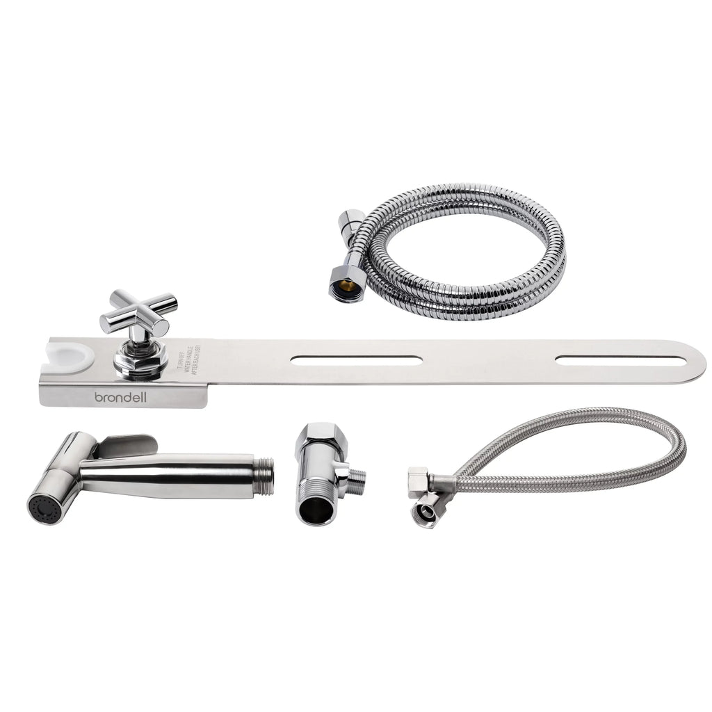 CleanSpa with and Brondell Holster Luxury Integrated Shut Hand-Held Steel Stainless Sprayer Bidet off,