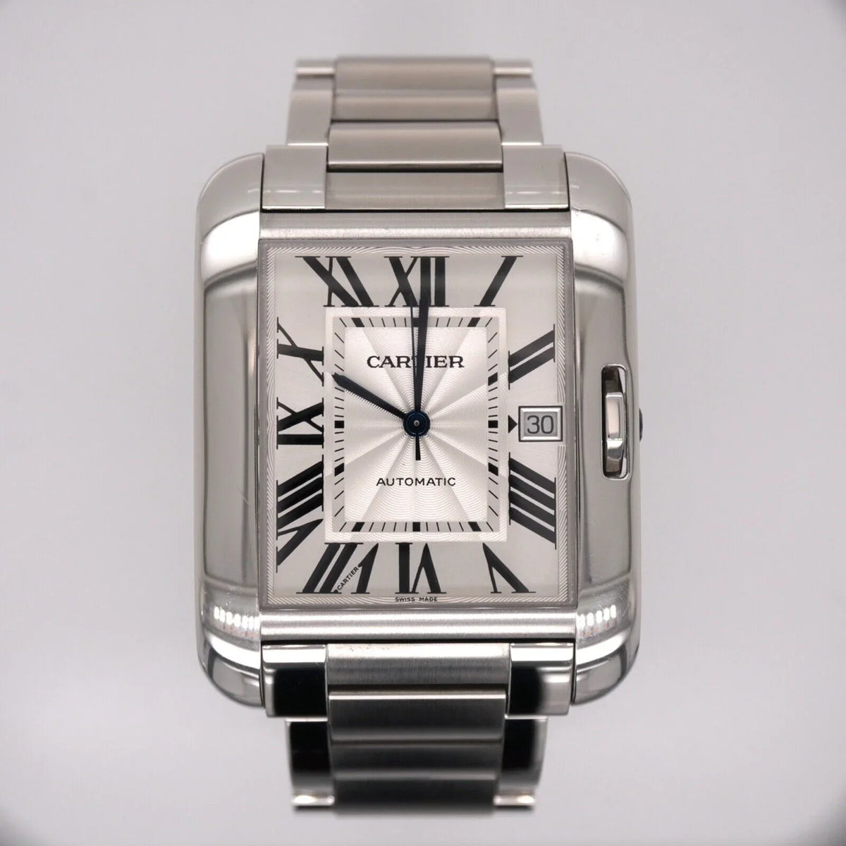 3507 Tank by Dial Watch Cartier 49mm Silver Mens Stainless Anglaise 37mm Steel