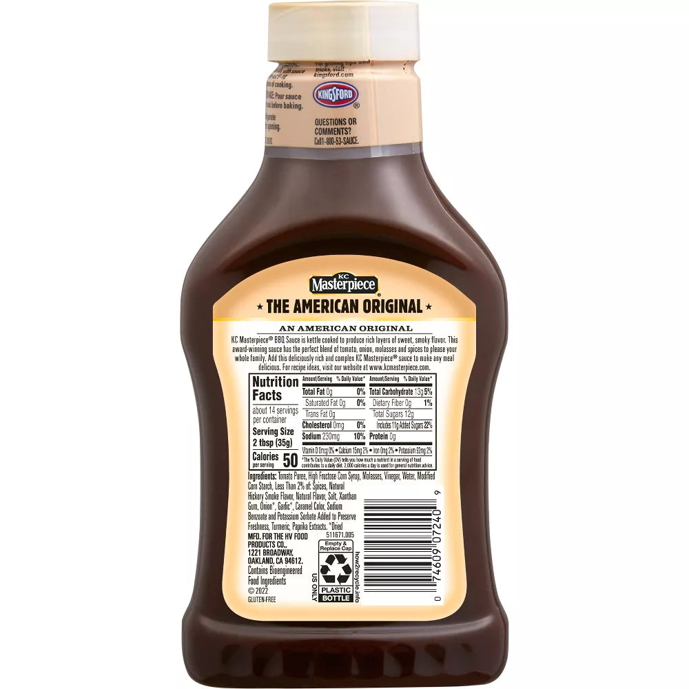 per KC 6 Masterpiece Barbeque Ounce -- Original 18 Sauce, case.