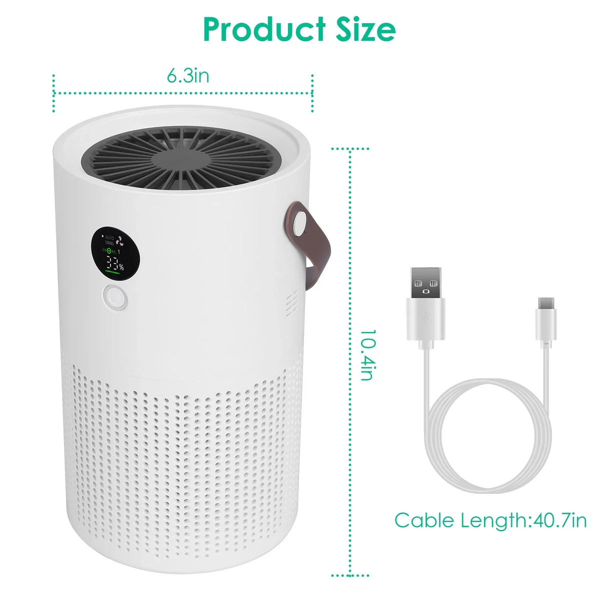 Sterilization White Handle Night Electronic Purifier Light, Anion with Portable Car, for Air with Air Office Home