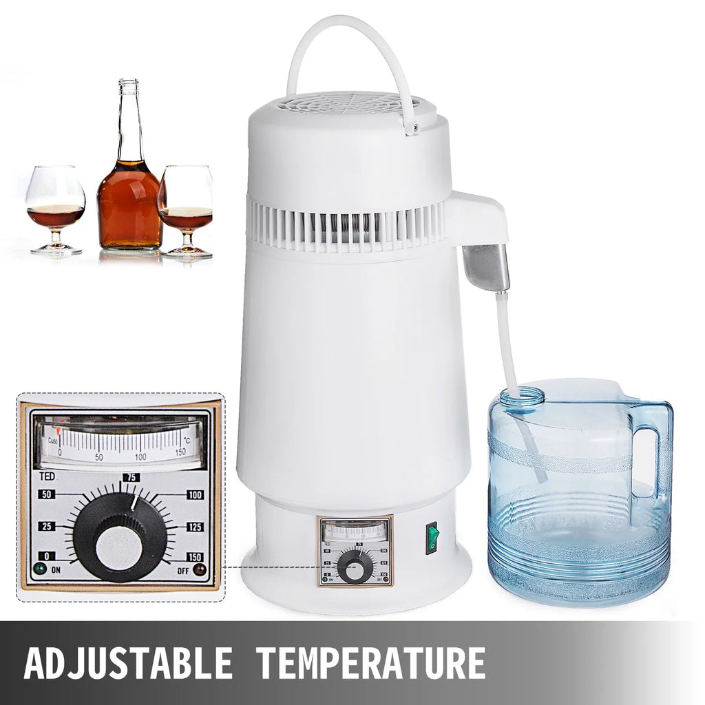 Countertop Steel Stainless Outlet liquid 1 Distiller Bottle L Home Food-Grade liquid Container Kit Design) Distiller (Upgraded 746W Distillation Gallon/4.3 Glass Connection liquid VEVOR