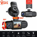24H with 1080 Vision, Dual Night Loop Cam Front GPS Recording, Dash 170° Camera Wide for Dash Inside, WDR 1.5" Campark Car Cars Parking and Angle, Camera, Monitor