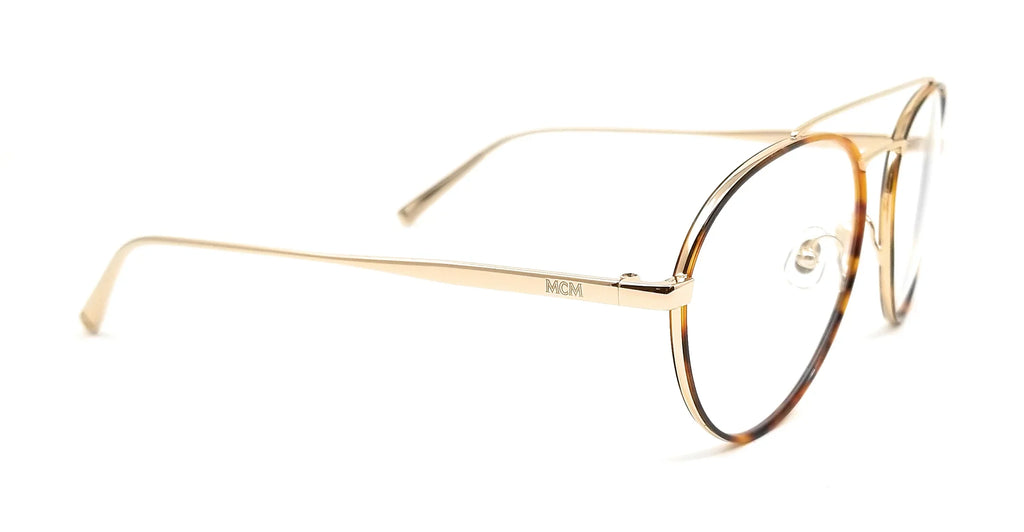 Aviator MCM Gold-Havana 55x16x145 723 Eyeglasses 2121 Shiny Unisex