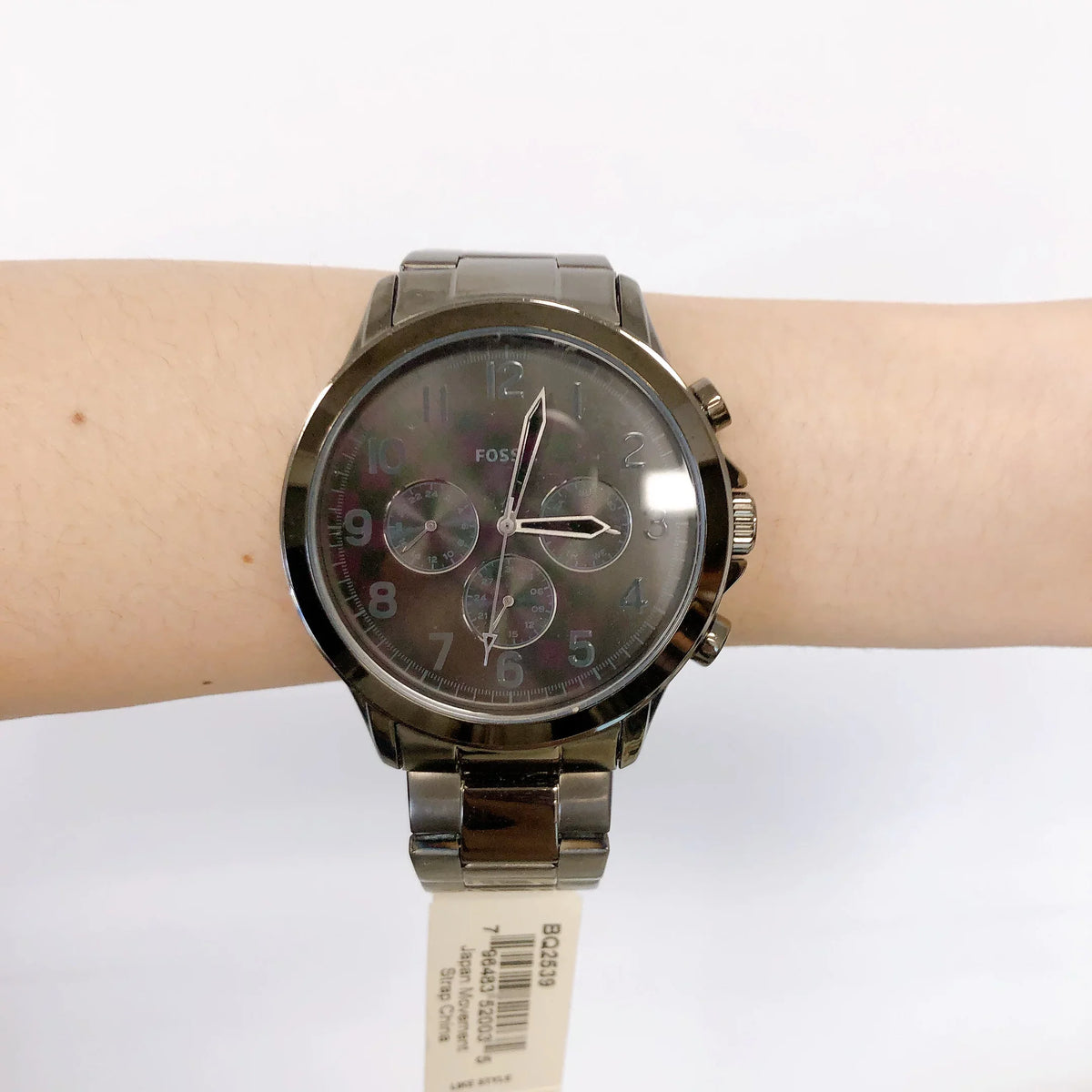 GUNMETAL SMOKE YORKE MEN'S FOSSIL BQ2539 CHRONOGRAPH WATCH GREY
