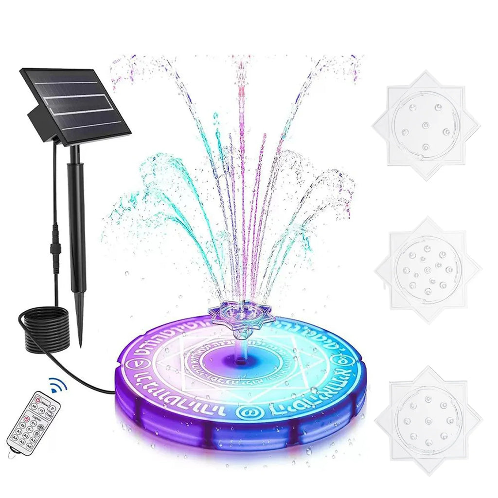 Powered Fountains Bath Garden Pond Fountain Solar Dcenta Bird with Control Light Remote for