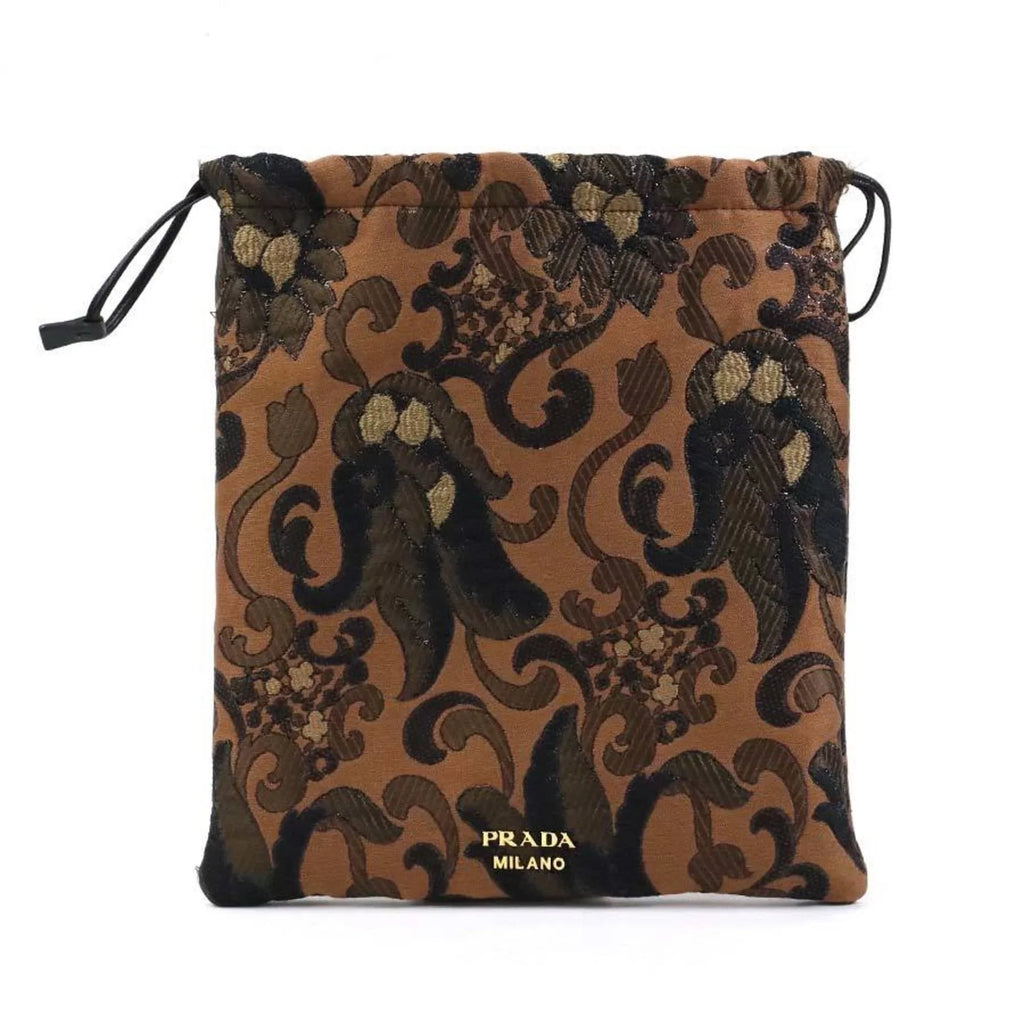 Cotton/Acrylic Prada Pre-Owned Brown Women's (Good) Pouch Drawstring 1MU001 PRADA
