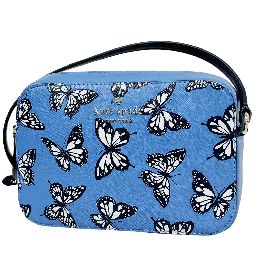 Bag Multi Zip Blue Staci Spade Butterfly Mini Sky Camera Kate Crossbody