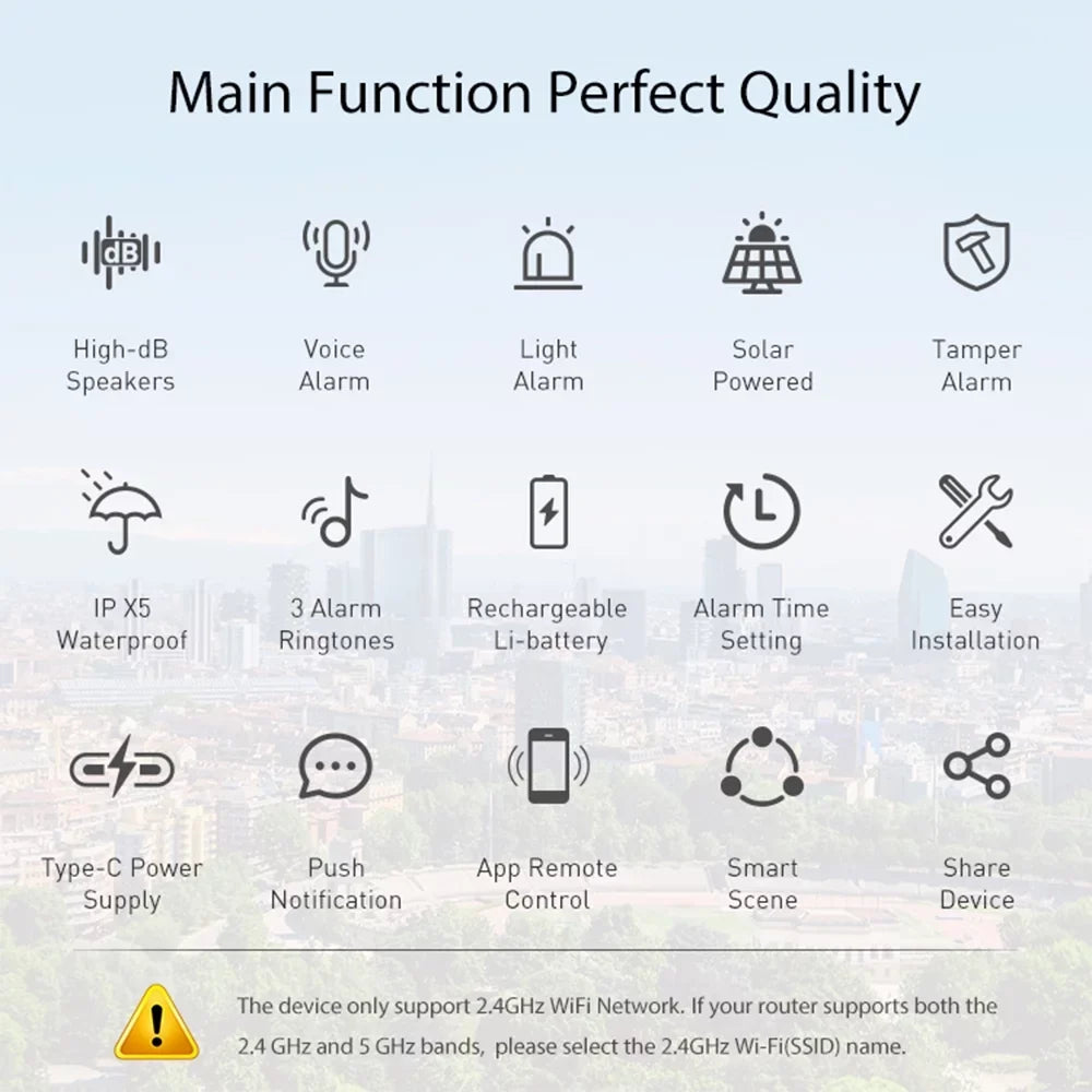 Time Sound DeviceAlarm Apparatus Alarm Bt Solar GoolRC apparatus,App WifiAlarm Ipx5 Sound Smart Powered Alarm Real Waterproof 5.0 Owsoo