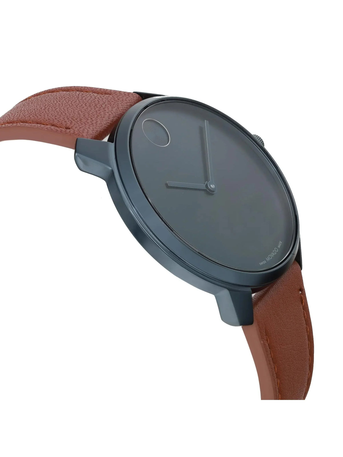 Men New Thin PVD 42mm 3600830 Watch Movado Blue Quartz Steel Dial BOLD