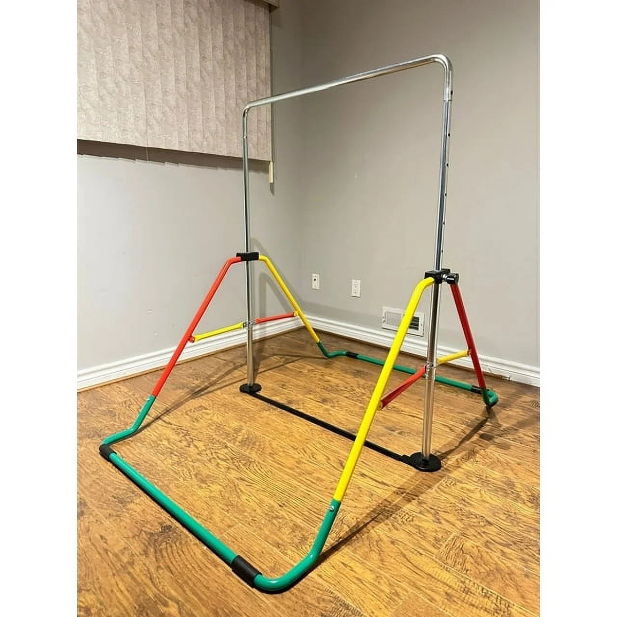 Kip for Playground Junior for Horizontal - Training Monkey Kids' Bar (Red/Yellow) Equipment Expandable Bar Folding Boys/Girls Gymnasts Height-Adjustable - Bar Gymnastics Bar - Home