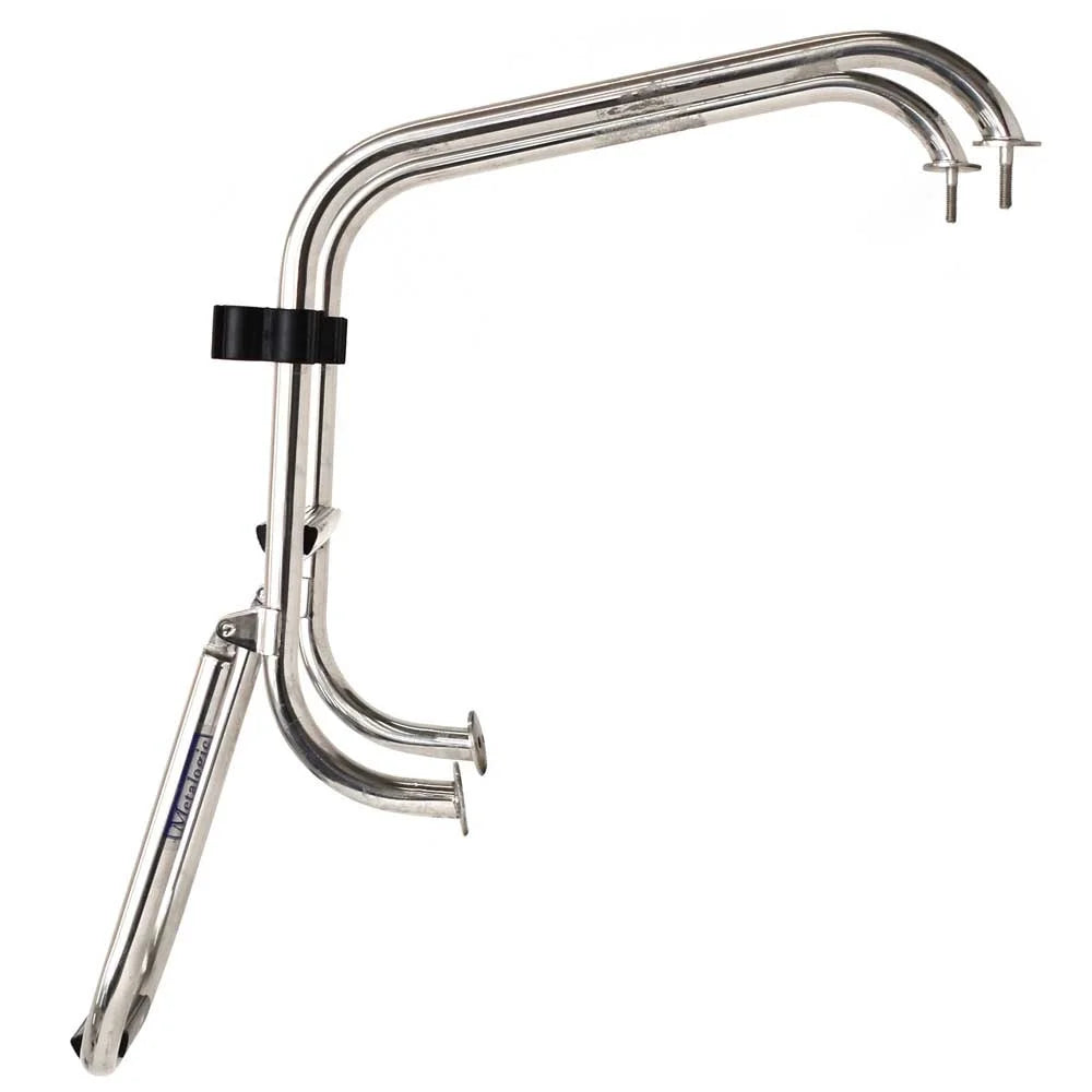 Basscat Steel Boarding Folding | 49503 Ladder 2-Step Boat Polished Stainless