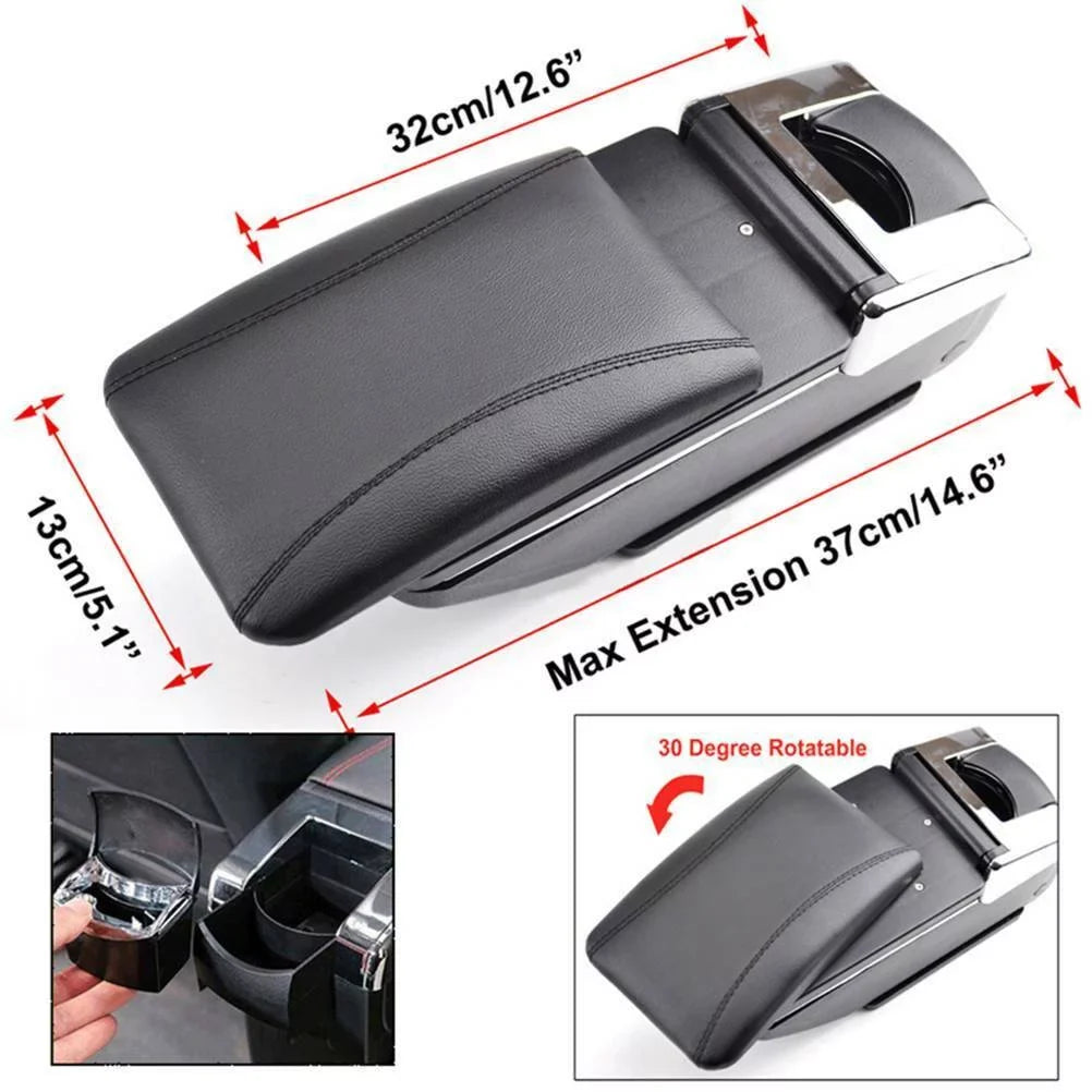 Storage Console Box Console Car for 2007-2011 Versa Leather OUKANING Box Latio Nissan Tiida Center Center Rotatable Black Armrest