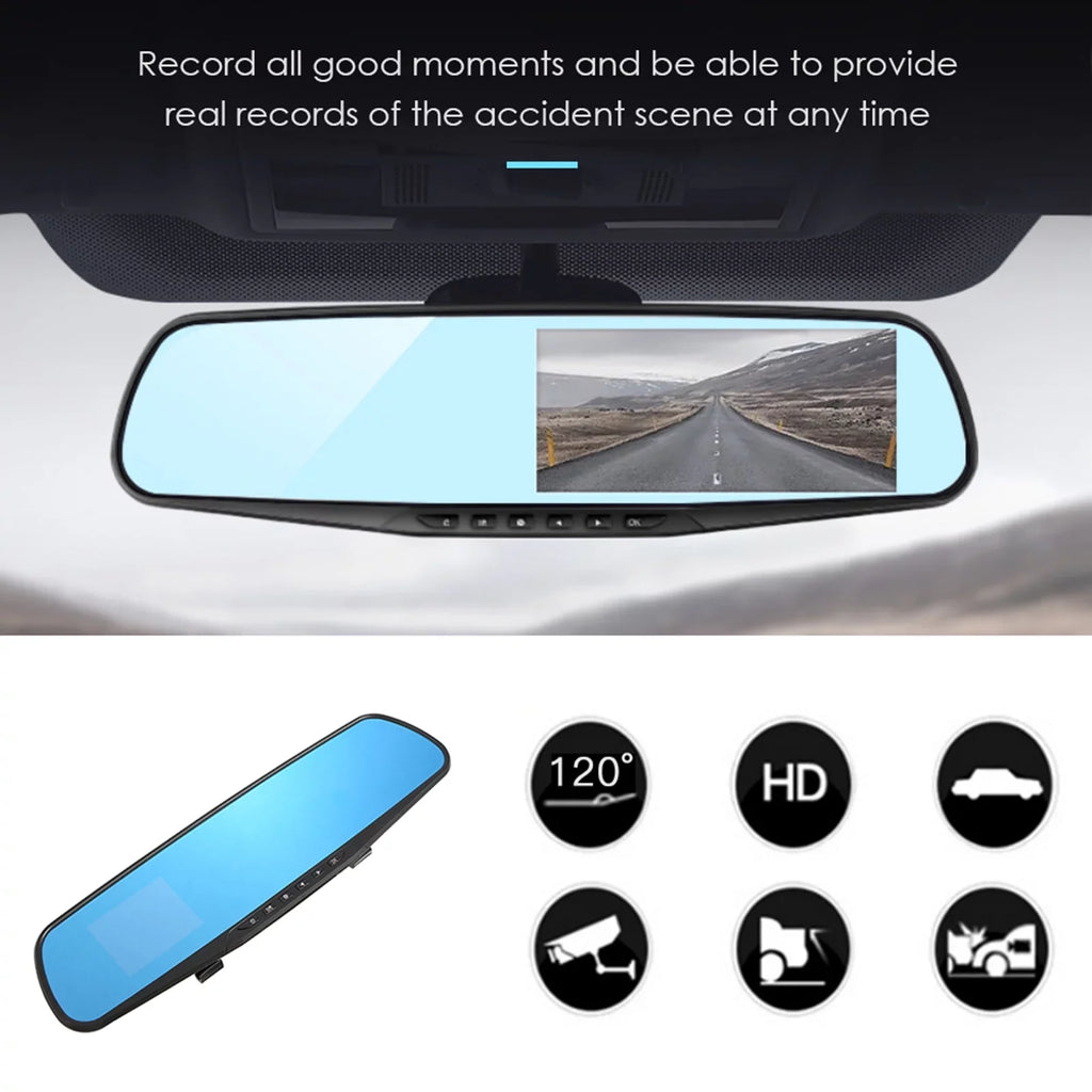 Anself Driving Angle Full Dash Recording Loop 170°Wide Driving Lens 1080P Detection Safety for Recorder Parking Dual Motion Cam