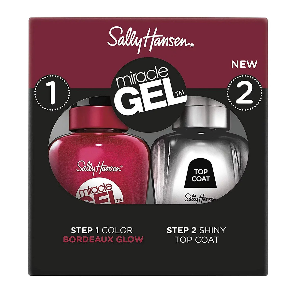 Gel Duo Sally Hansen Polish, Pack Nail Miracle Glow Bordeaux