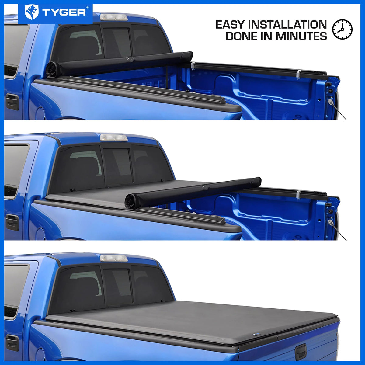 Frontier 2022-2023 Compatible TG-BC1N9057 | Roll-up Auto 5' T1 Vinyl Bed Cover Tonneau Bed | | with Nissan Truck Soft Tyger