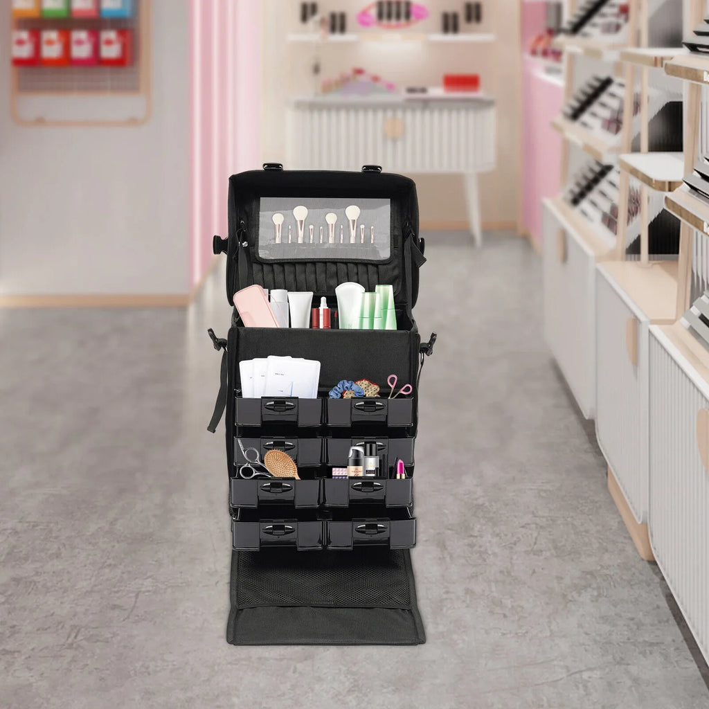 Makeup Makeup Wheels Up Trolley, with Suitcase Suitcase Rolling Case, Case Make Cosmetic Trolley, Cosmetic