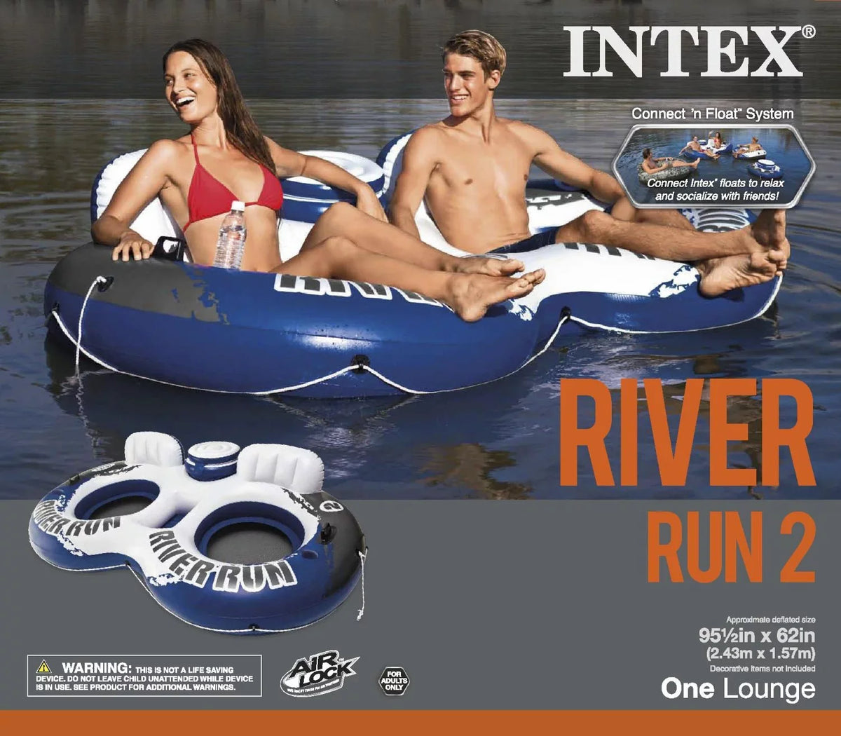 Lounger Tube w/ Cooler (2 Pack) Run INTEX liquid River II