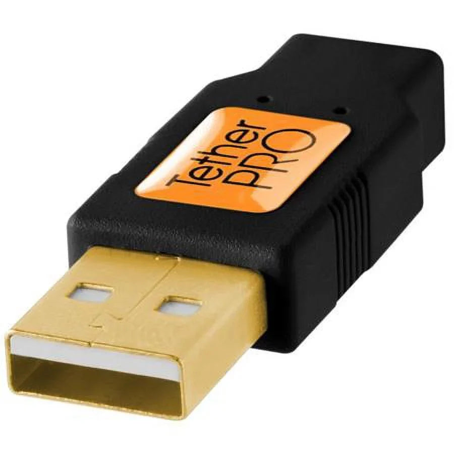 Gold to 2.0 Mini-B Male 15 - 5 Pin A Plated Feet - USB Cable Pro