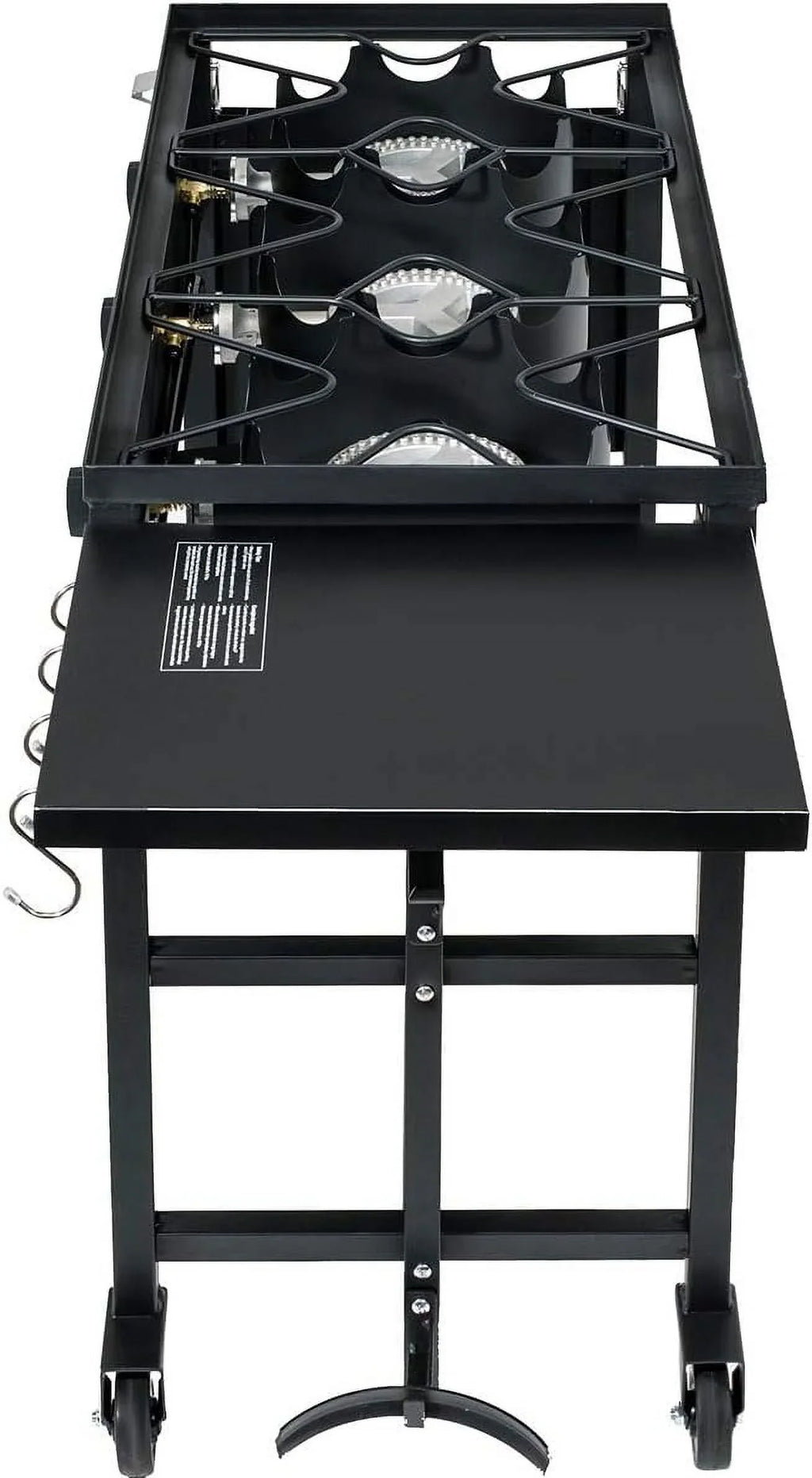 Utensil Wheel Portable Stove Holder Hook W/Regulator 4 Triple-Burner Patio Cooking 87,000-BTU exterior Camp Propane Side Table