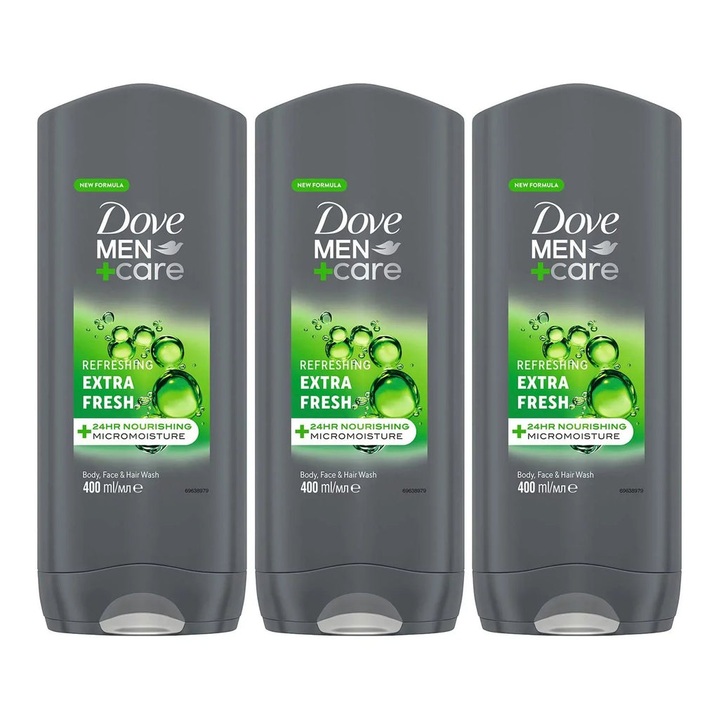 For Refreshing Face Body Micromoisture Pack 3-In-1 Ml Men Of + Wash With Fresh Care Men Dove Technology 3 Extra Nourishing Body 24-Hour And Wash 400 Hair,