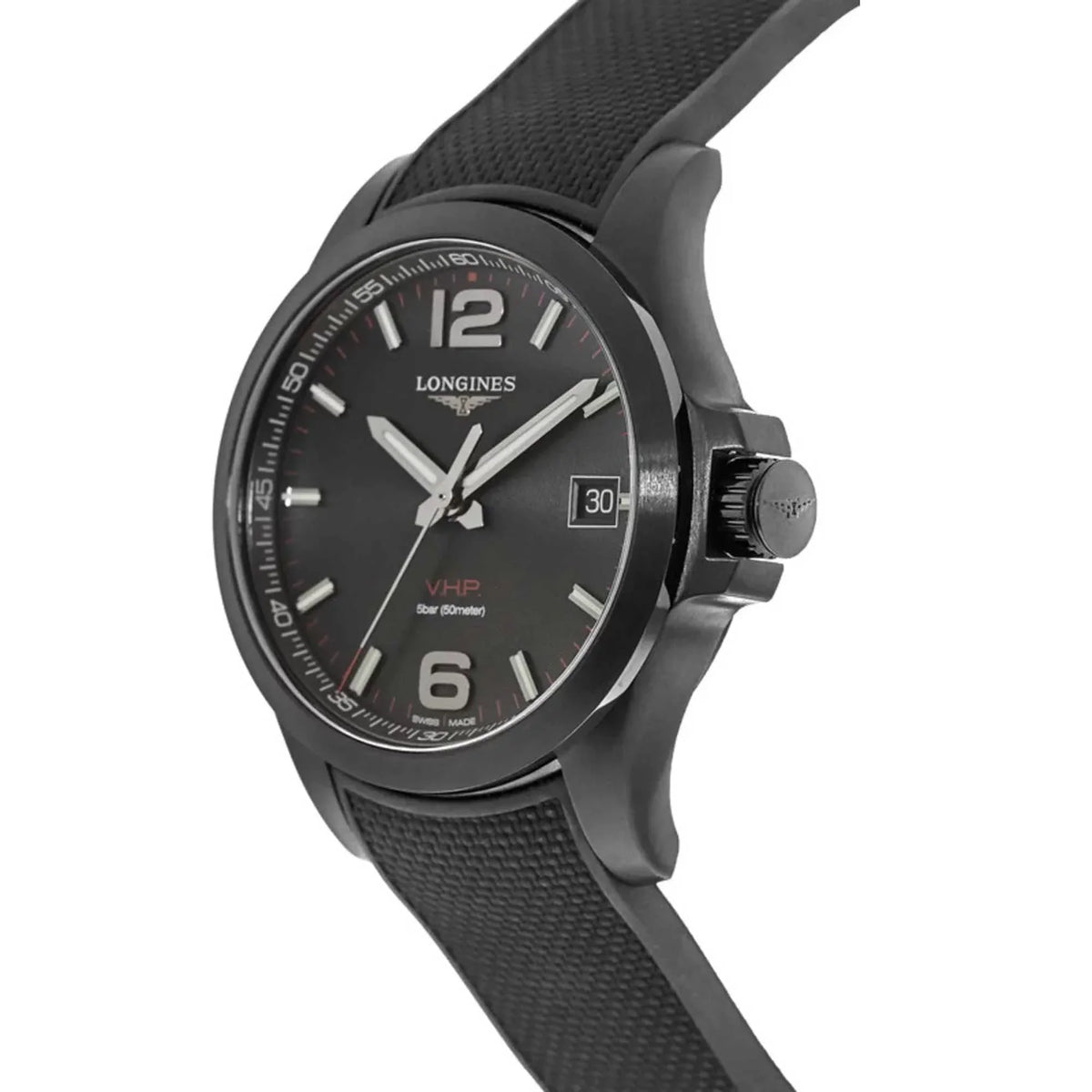 Conquest Men's V.H.P. Strap Dial L37162569 Longines Watch Black