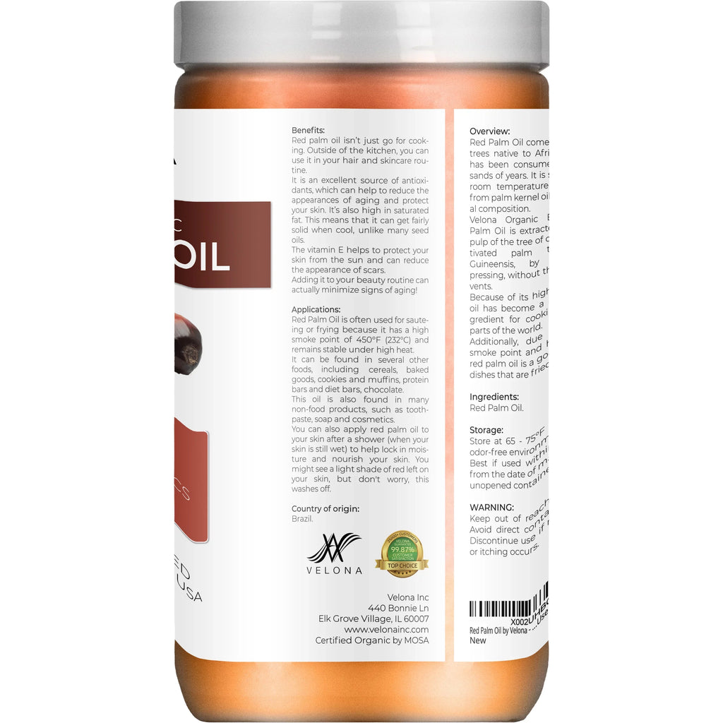 Velona USDA in Extra | oz | Food Today Use - Pressed Cold | Body, Care Hair Certified Grade | jar - Results | Organic 32 Face, Oil and Cosmetic Enjoy Skin, Virgin, Palm Red