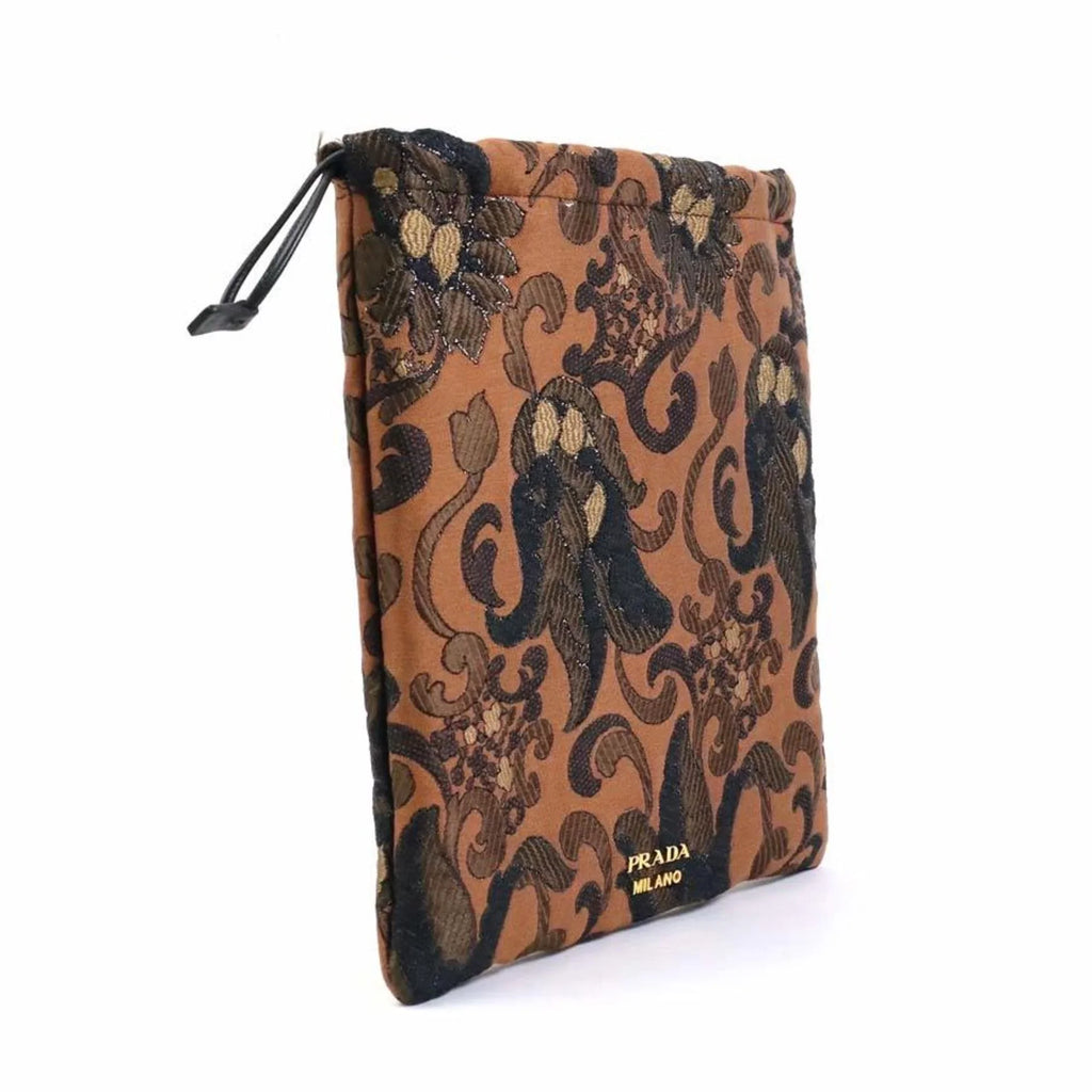 Cotton/Acrylic Prada Pre-Owned Brown Women's (Good) Pouch Drawstring 1MU001 PRADA