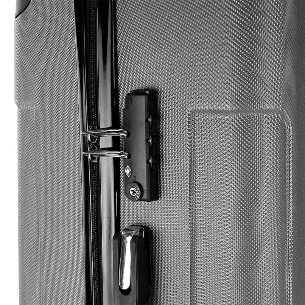 28" - Lightweight Gray / Set 24" Portable ABS 20" Case Trolley Dark Suitcase 3-in-1 / Travel