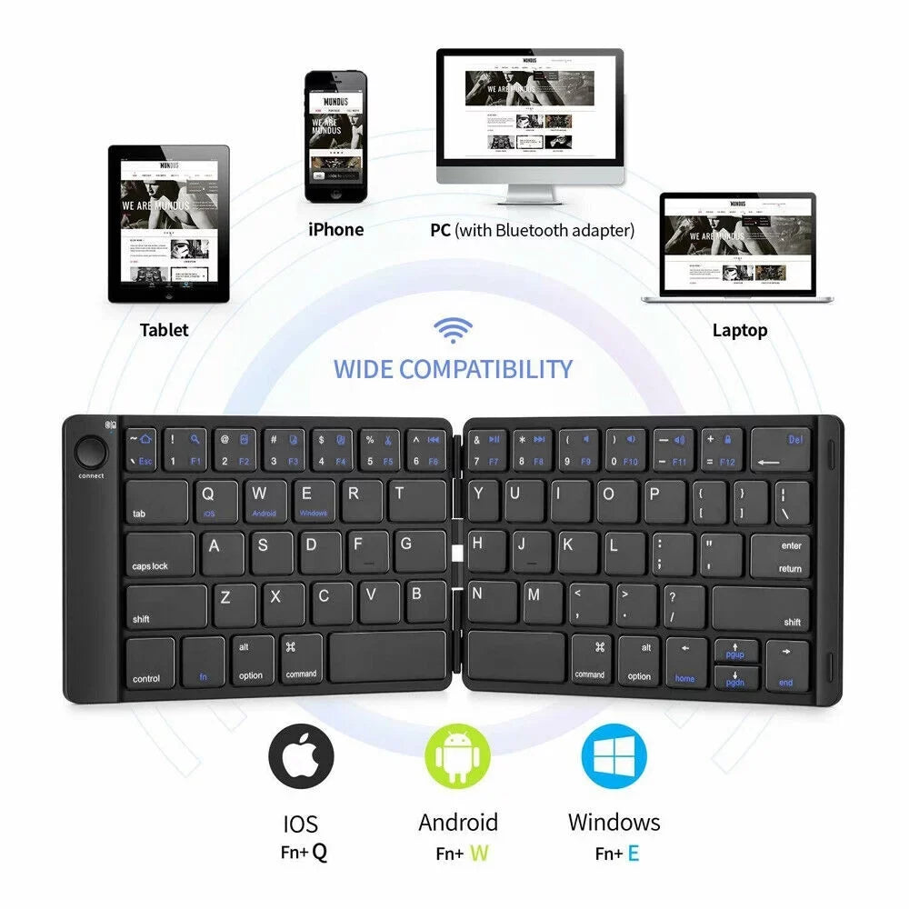 Bluetooth Phones PC Foldable Android Mac Mini for Keyboard iPhone Keyboard iPad Universal Tablet Wireless