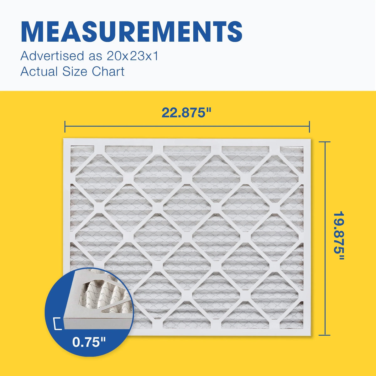 Air 6 MERV Pleated Air 20x23x1 Furnace Pack Filter, Filter, AC 13 Aerostar