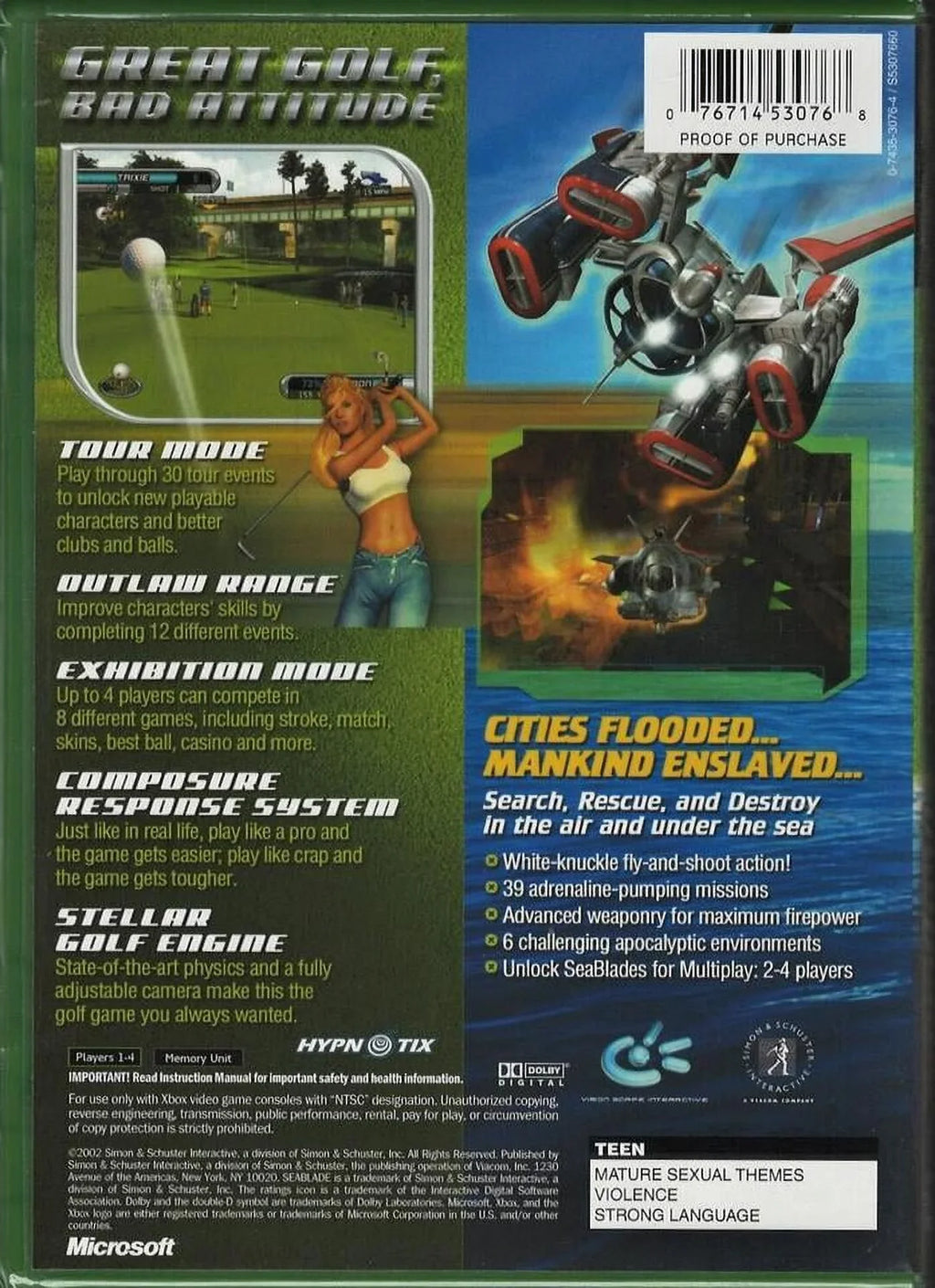 Version) Xbox New US / 2-In-1 Outlaw Seablade (Brand Sealed Factory Golf