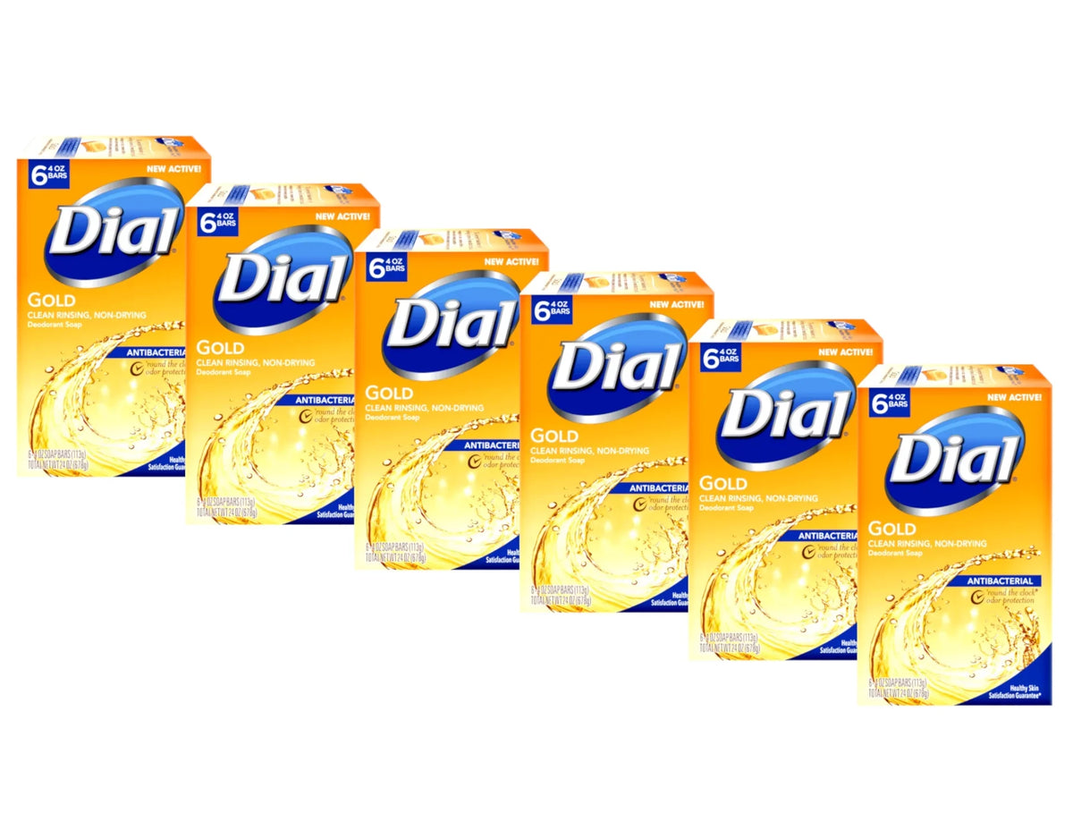 Dial 6 Count of Soap Ounce 4 - Bars, Pack Gold Antibacterial 6