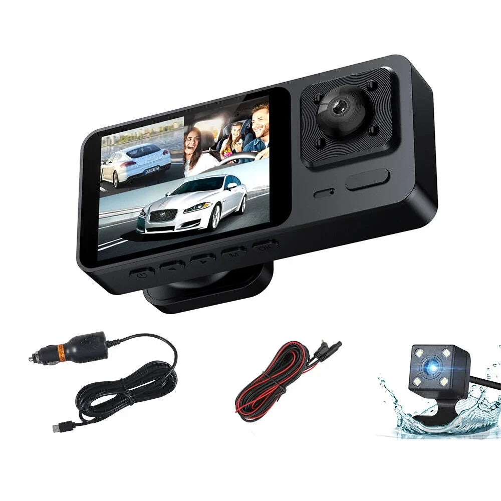 Cam Onemayship Camera Rear Lens DVR 3 Dash Recorder Inside G-Sensor Front 1080P Video Car