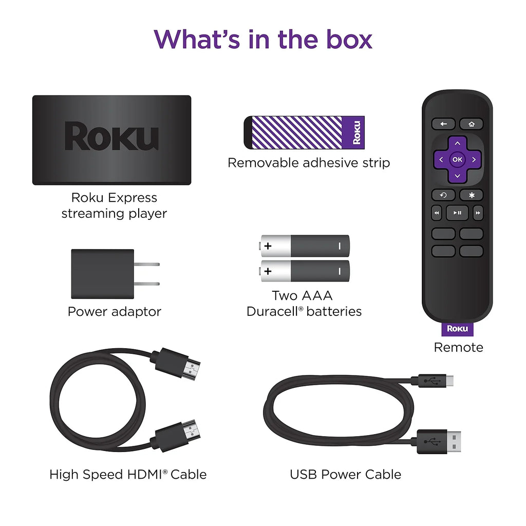 HDMI Player with Speed Remote and Simple HD High Roku Express Streaming Cable Media