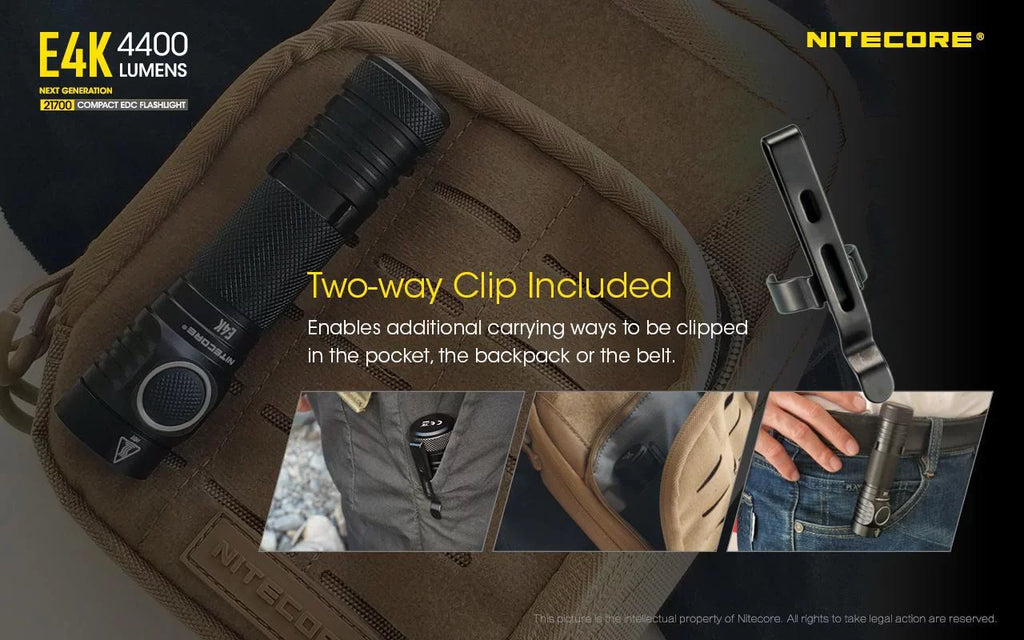 Keychain Flashlight 4400 - Light w/Tiki generation Mini E4K Combo: NITECORE -300 Lumens Lumens Next