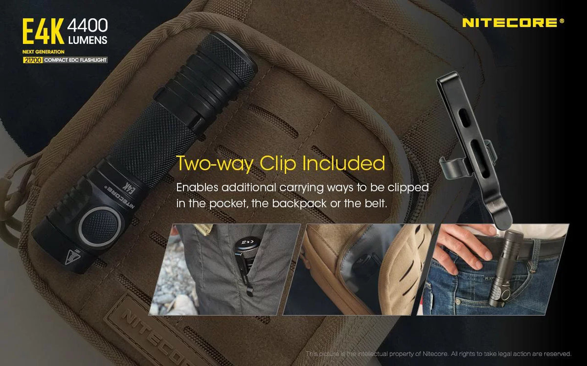 Keychain Flashlight 4400 - Light w/Tiki generation Mini E4K Combo: NITECORE -300 Lumens Lumens Next