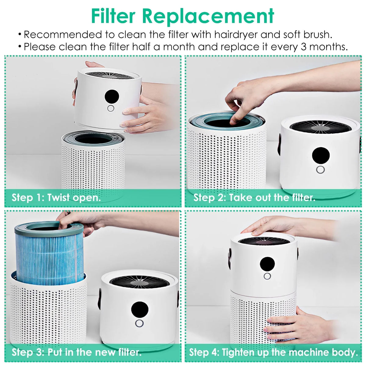 Sterilization White Handle Night Electronic Purifier Light, Anion with Portable Car, for Air with Air Office Home