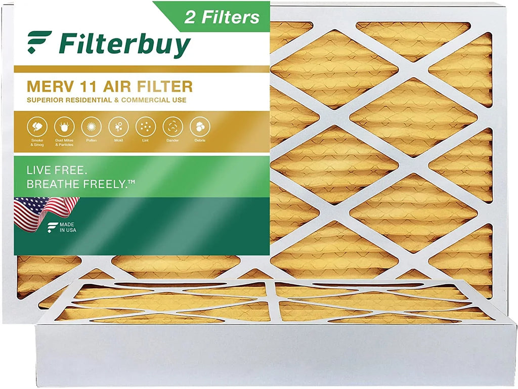 HVAC 11 Pleated Air MERV AC (2-Pack) 12x24x4 Filters Filterbuy Furnace