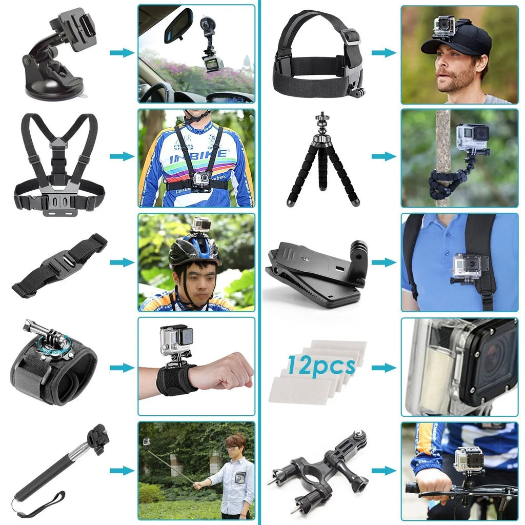 with UHD Streaming, Waterproof, (Refurbished) - Need Touch Bundle 12MP Photos, - 50 Restored Accessory HERO8 You Screen, Piece All Black - 4K Action Live Video, GoPro Digital Kit Camera Stabilization