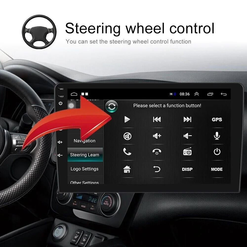 Camera WIFI for 1280*720 Stereo Screen Player Auto 10.1" 2008-2013 Navigation 12 Black SWC Carplay Video Accord Radio Backup 8 GPS Honda Android Car Support Android 2+32G, Wireless