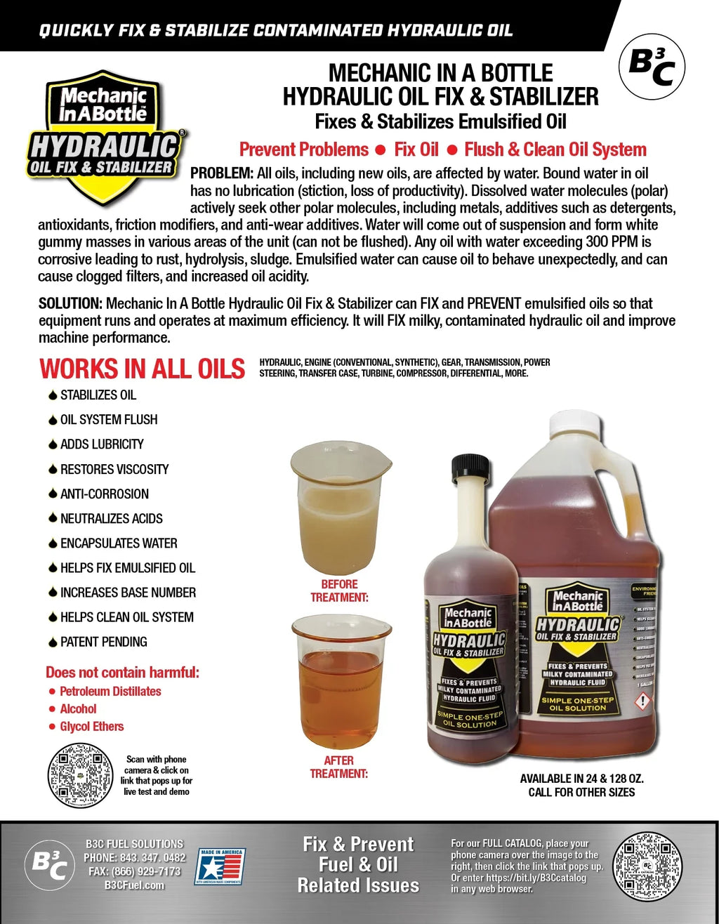 Oil 24 oz Mechanic Hydraulic Bottle A Fix In