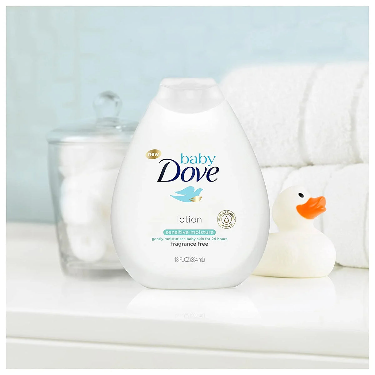 Fragrance count Sensitive Moisture 3 Dove Free Lotion, Baby oz, 13