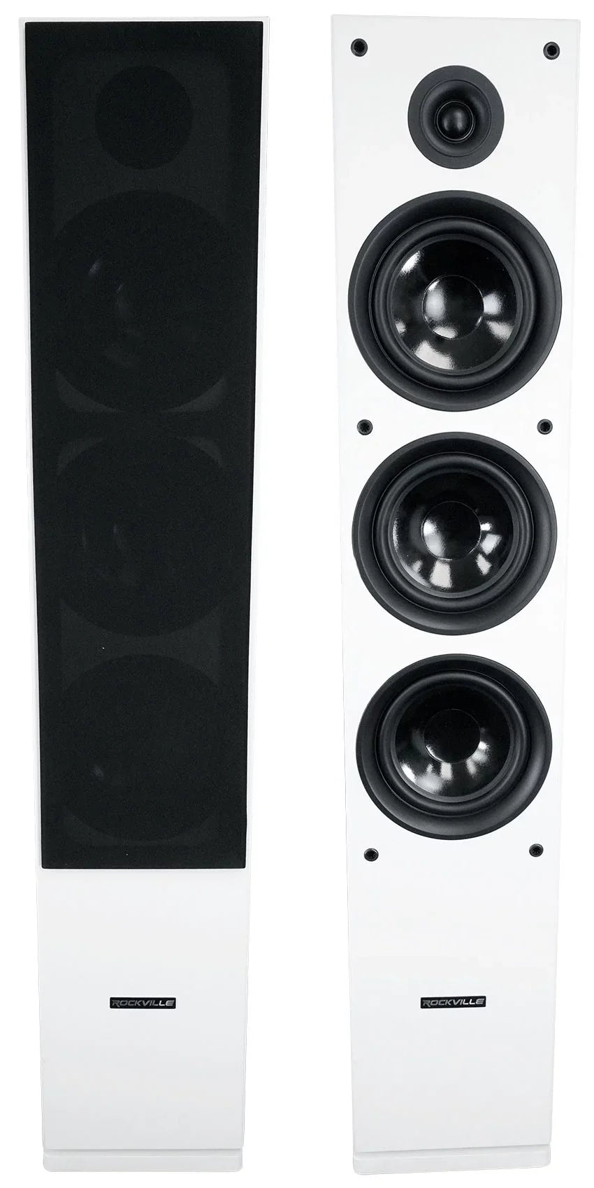 Home Tower Audio 8 Ohm (2) 68W Passive White Rockville RockTower Speakers