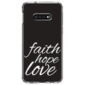 Screen - & Back, Protector Bumper, Black Hybrid for TPU Acrylic White S10e (5.8" / Hope / Love Glass Screen) Shockproof Faith Tempered - Galaxy - Case Christ - DistinctInk Clear