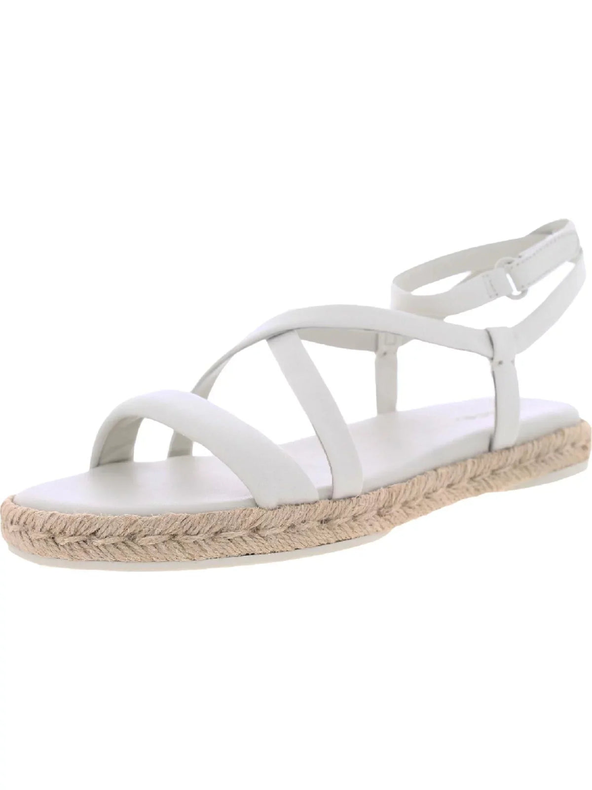 10 Smith Espadrille Ankle Womens Leather Round M Strap Adjustable outfit Ivory Toe Shoes Strappy VINCE.